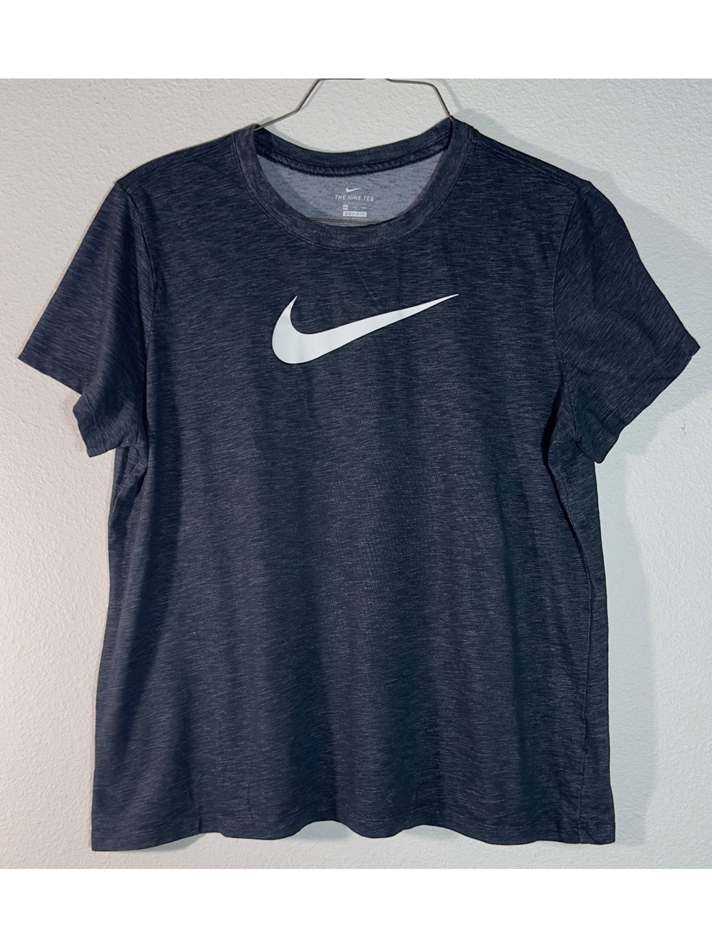 Nike Dri\-FIT Women’s XXL Navy Heather Swoosh Athletic Workout T\-Shirt